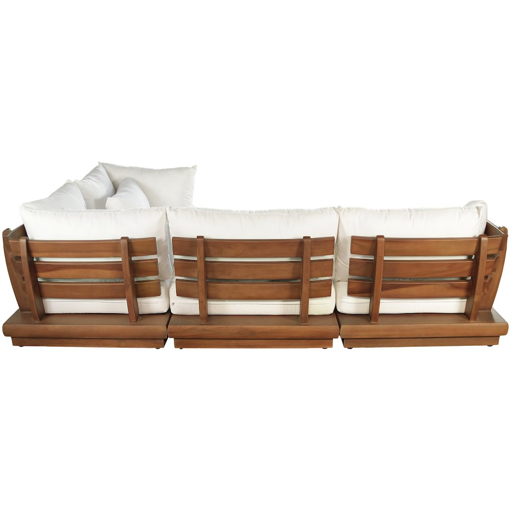 Mirella 113" White Water Resistant Fabric 4pc Patio Sectional