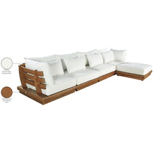 Mirella 150" White Water Resistant Fabric 5pc Patio Sectional