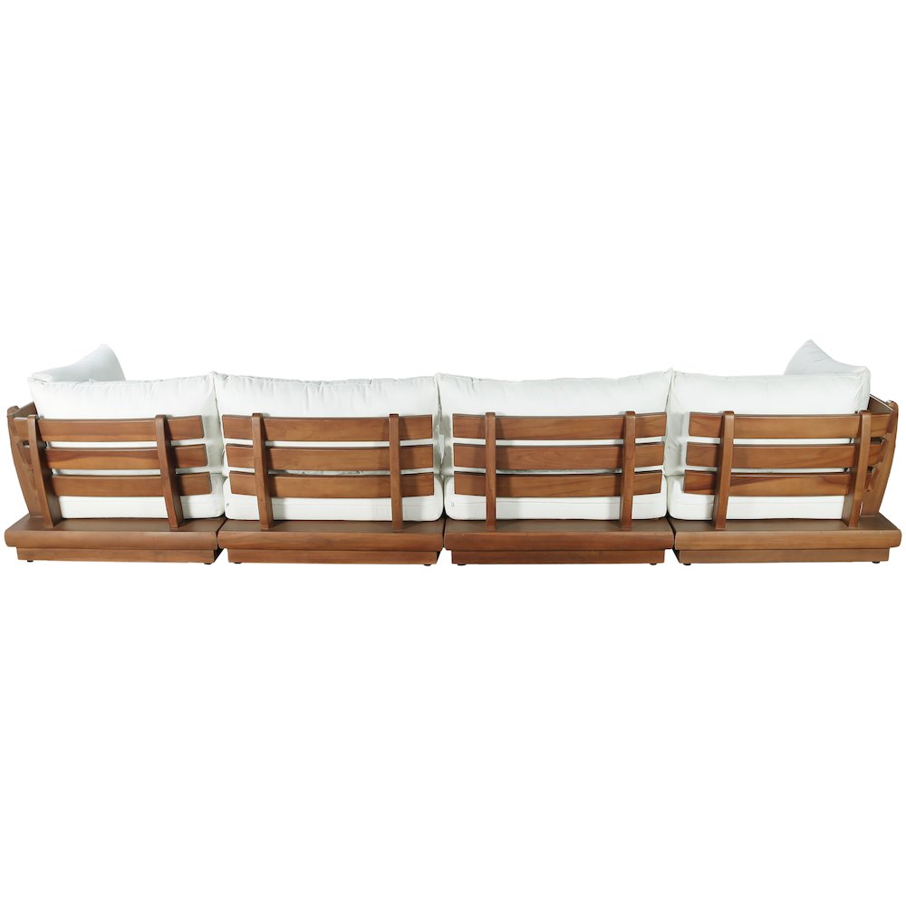 Mirella 150" White Water Resistant Fabric 6pc Patio Sectional