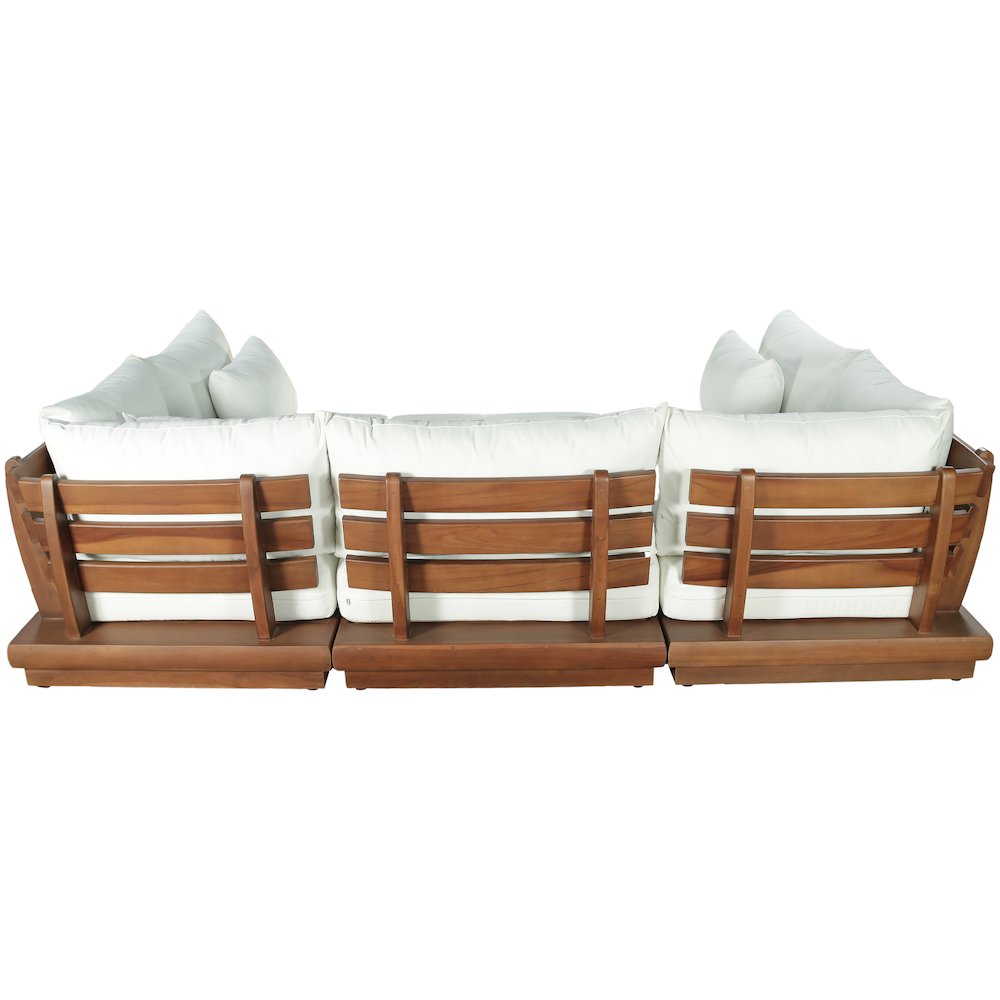 Mirella 113" White Water Resistant Fabric 6pc Patio Sectional