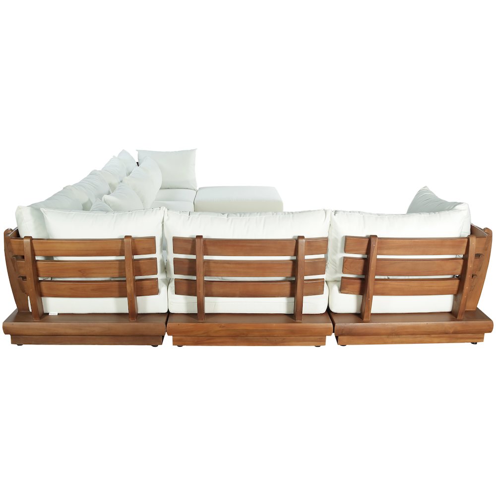 Mirella 150" White Water Resistant Fabric 7pc Patio Sectional