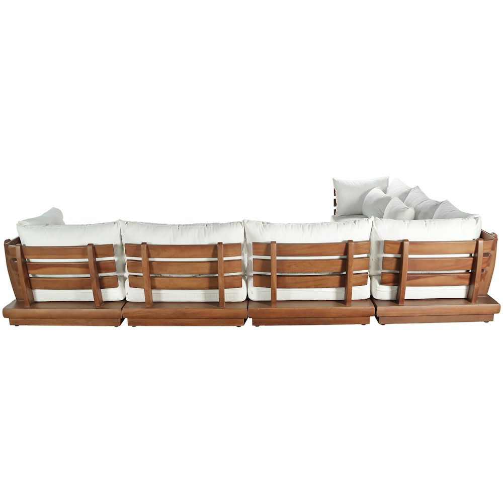 Mirella 150" White Water Resistant Fabric 7pc Patio Sectional
