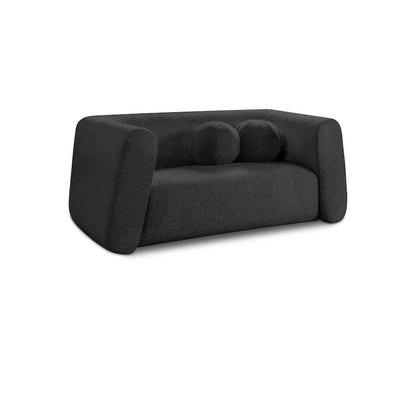 Abbington Black Boucle Fabric Loveseat