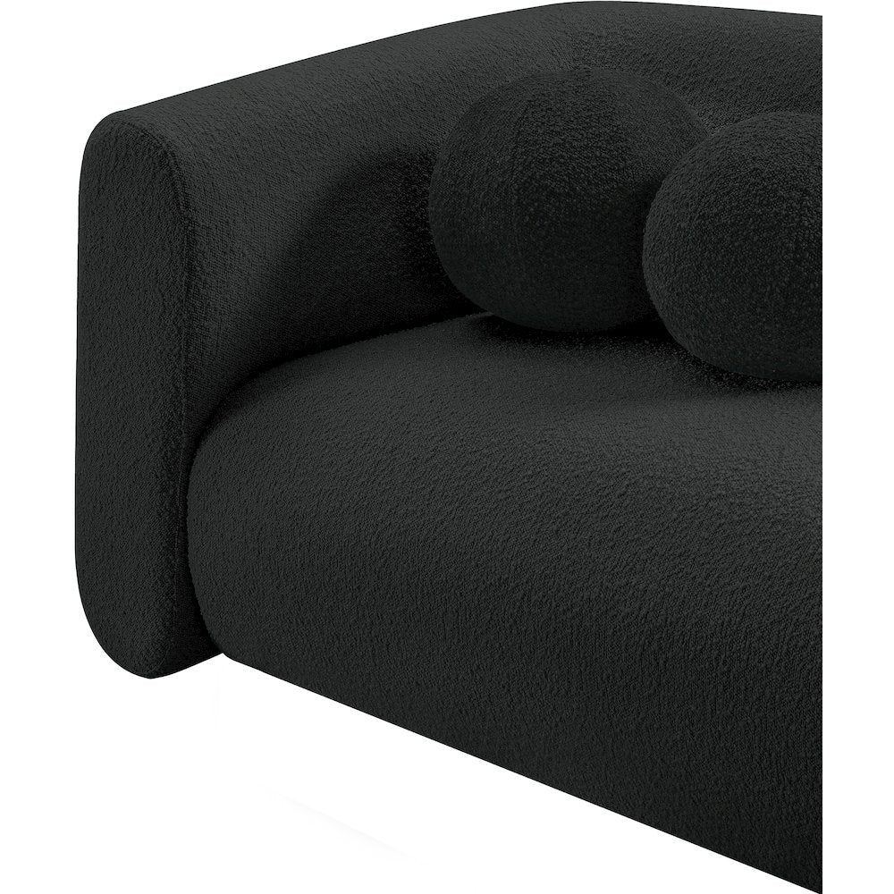 Abbington Black Boucle Fabric Loveseat