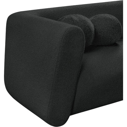 Abbington Black Boucle Fabric Loveseat