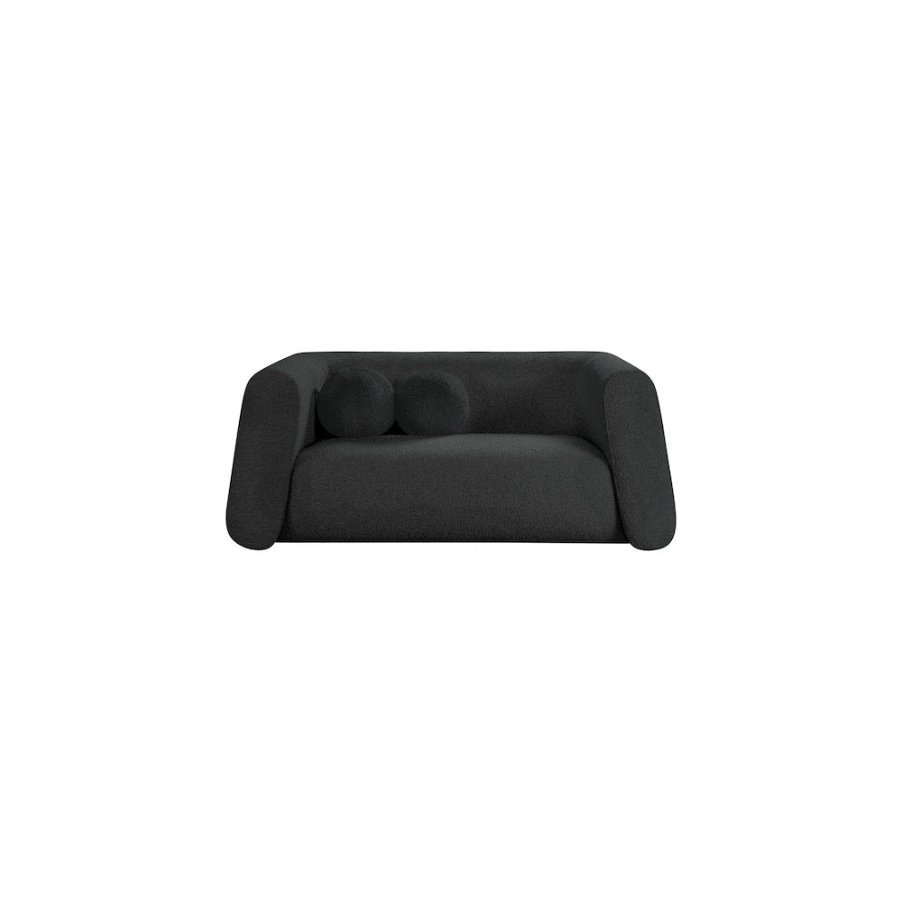 Abbington Black Boucle Fabric Loveseat