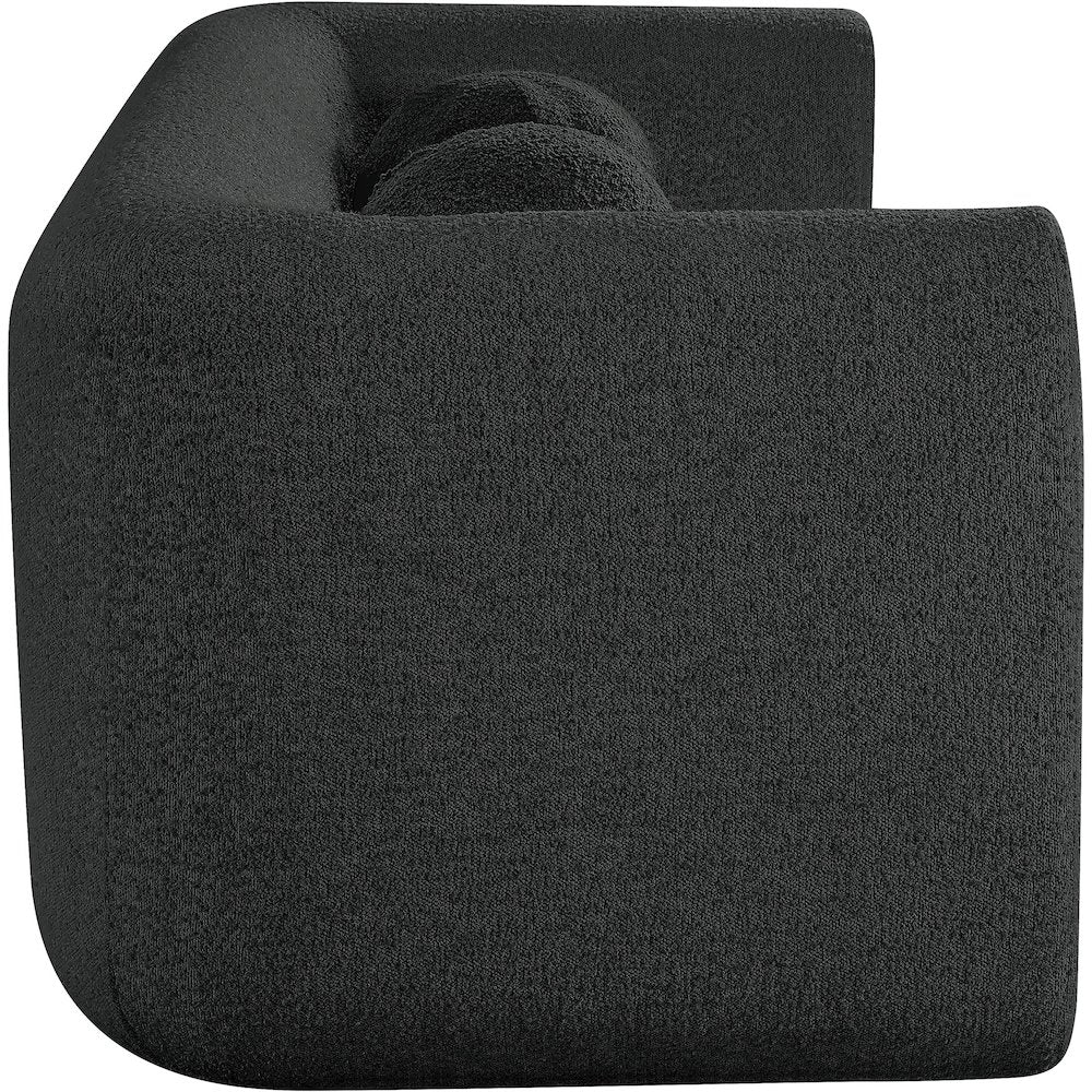 Abbington Black Boucle Fabric Loveseat