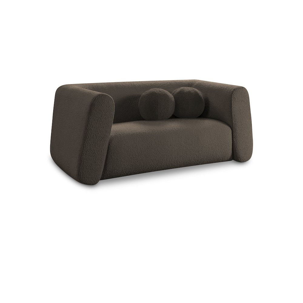 Abbington Brown Boucle Fabric Loveseat
