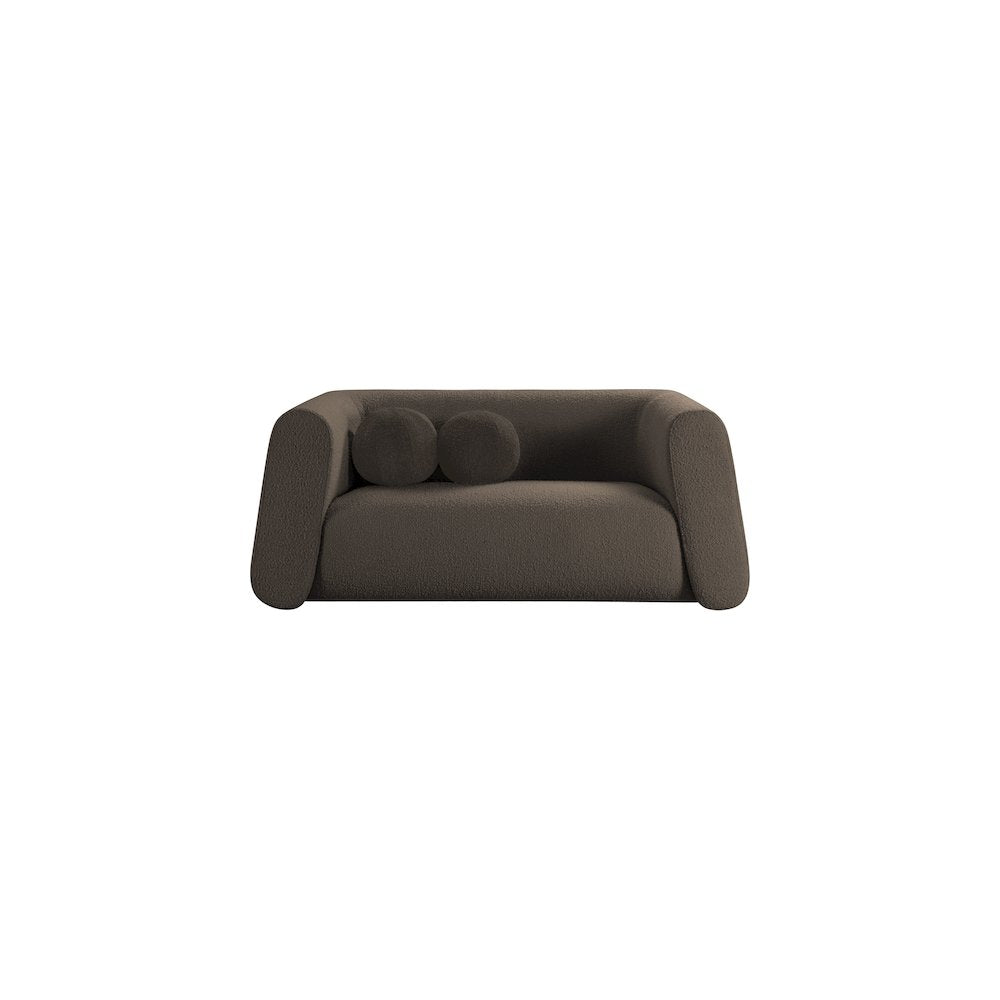 Abbington Brown Boucle Fabric Loveseat