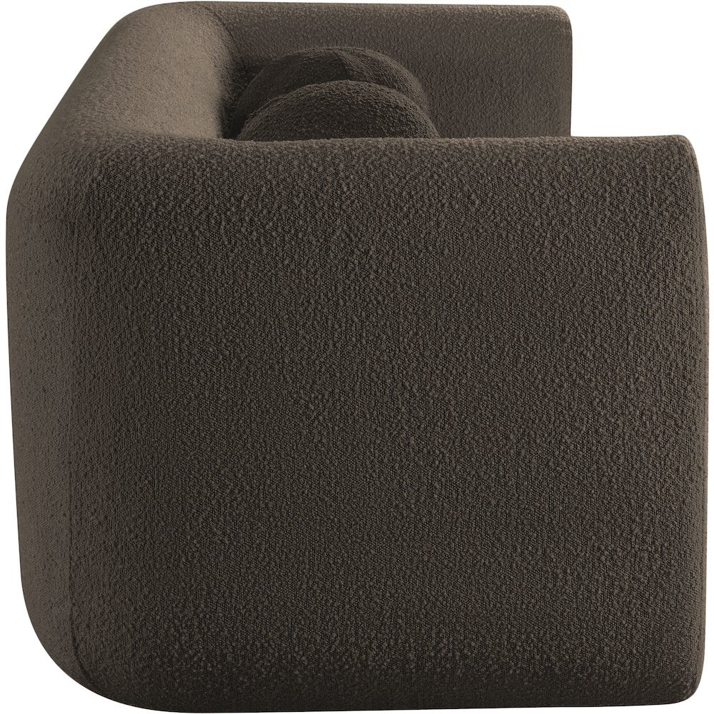 Abbington Brown Boucle Fabric Loveseat