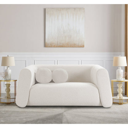 Abbington Cream Boucle Fabric Loveseat