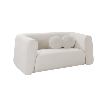 Abbington Cream Boucle Fabric Loveseat