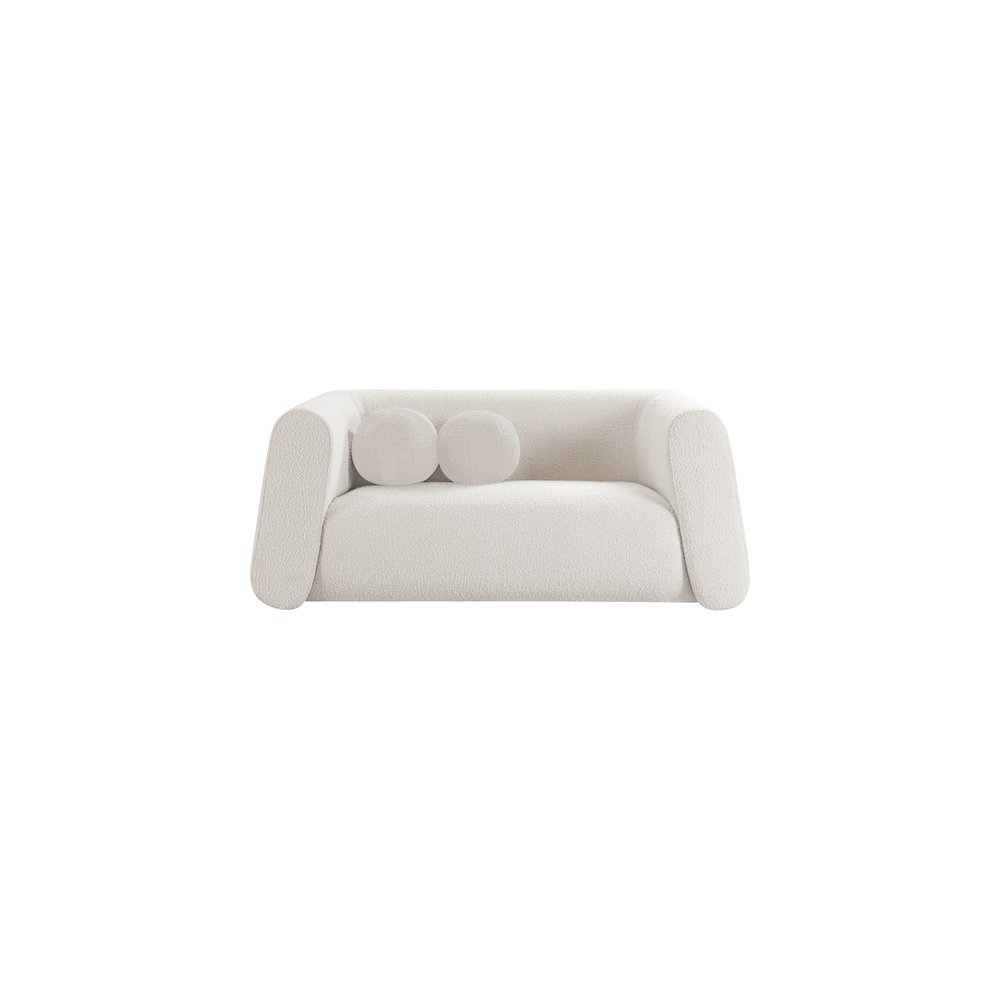 Abbington Cream Boucle Fabric Loveseat
