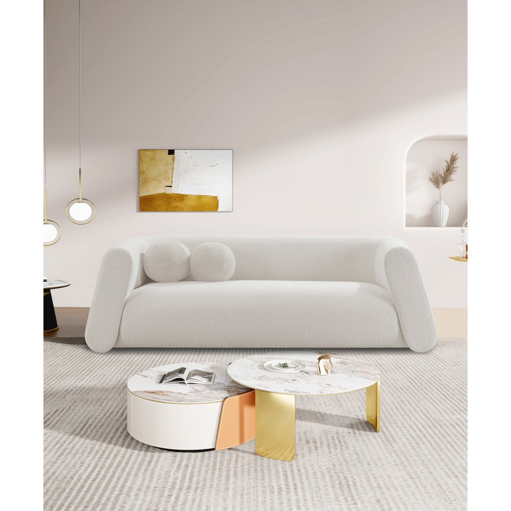 Abbington Cream Boucle Fabric Sofa