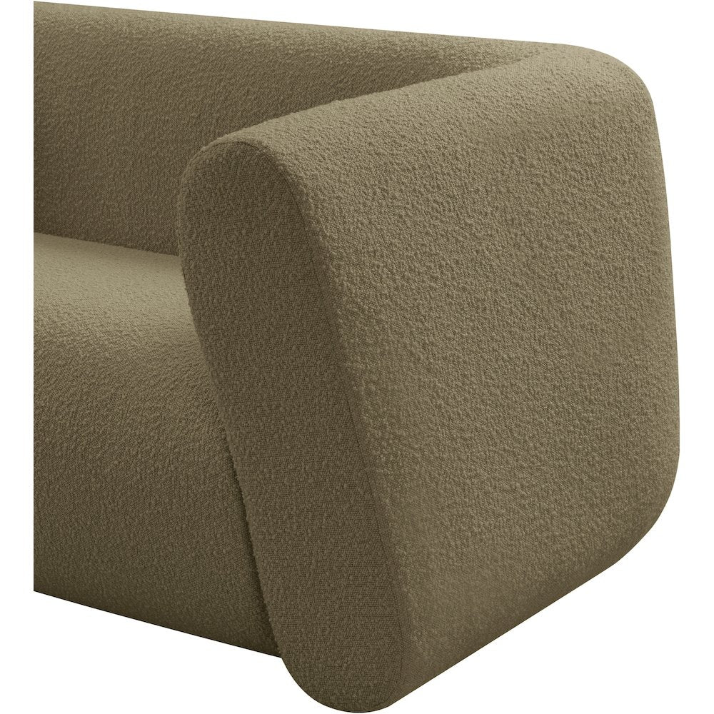 Abbington Olive Boucle Fabric Loveseat