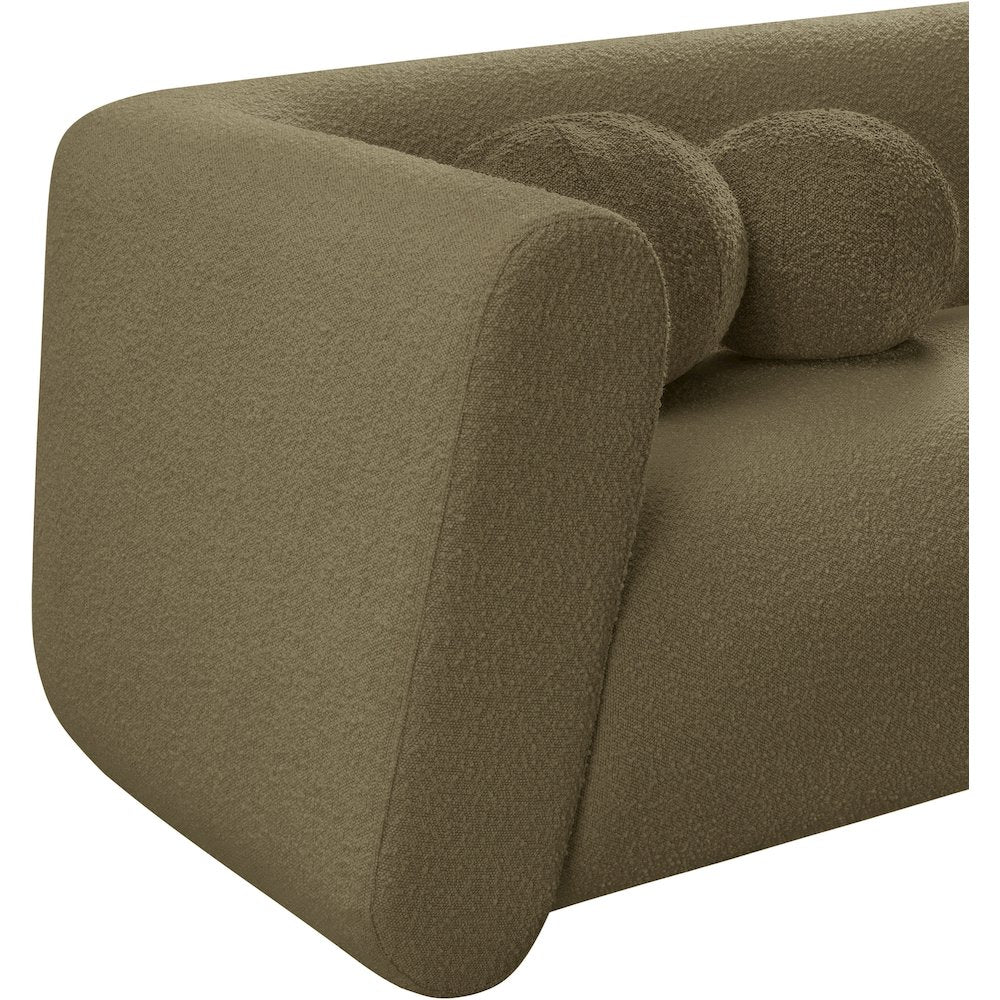 Abbington Olive Boucle Fabric Loveseat