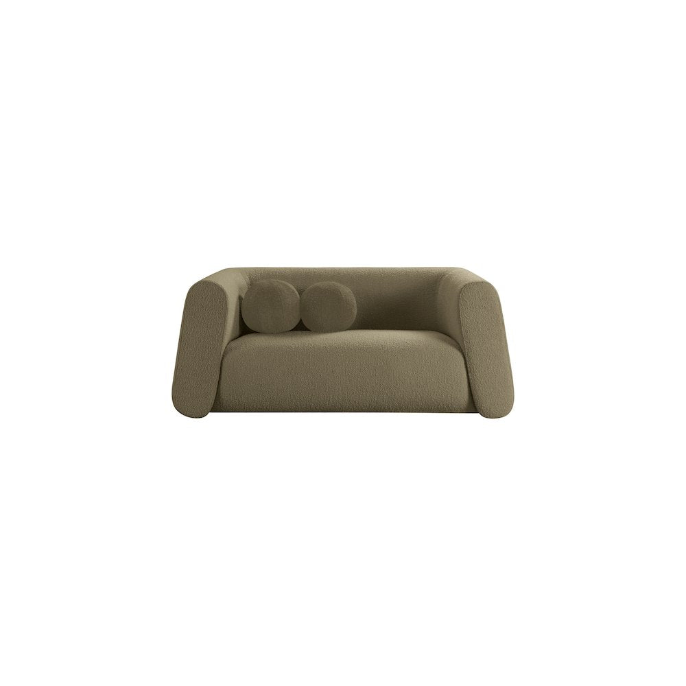 Abbington Olive Boucle Fabric Loveseat