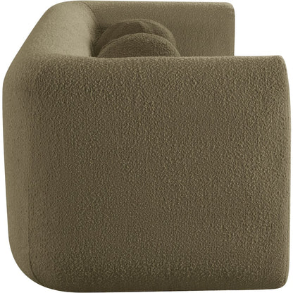 Abbington Olive Boucle Fabric Loveseat