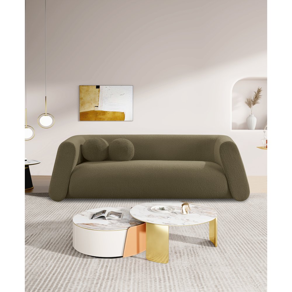 Abbington Olive Boucle Fabric Sofa