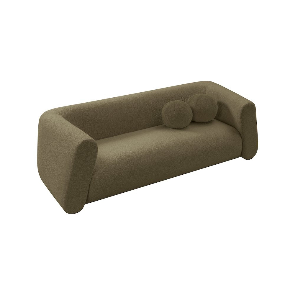 Abbington Olive Boucle Fabric Sofa