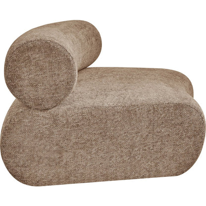 Bale Brown Chenille Fabric Upholstered Modular Armless Chair