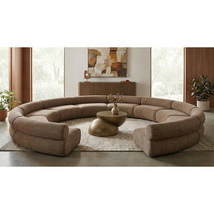 Bale 202" Brown Chenille Fabric Upholstered 10 pc. Modular Sectional