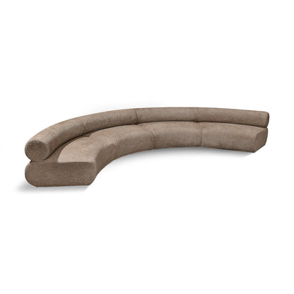 Bale 183" Brown Chenille Fabric Upholstered 4 pc. Modular Sectional