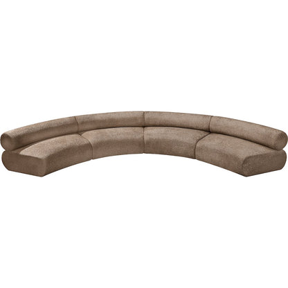 Bale 183" Brown Chenille Fabric Upholstered 4 pc. Modular Sectional