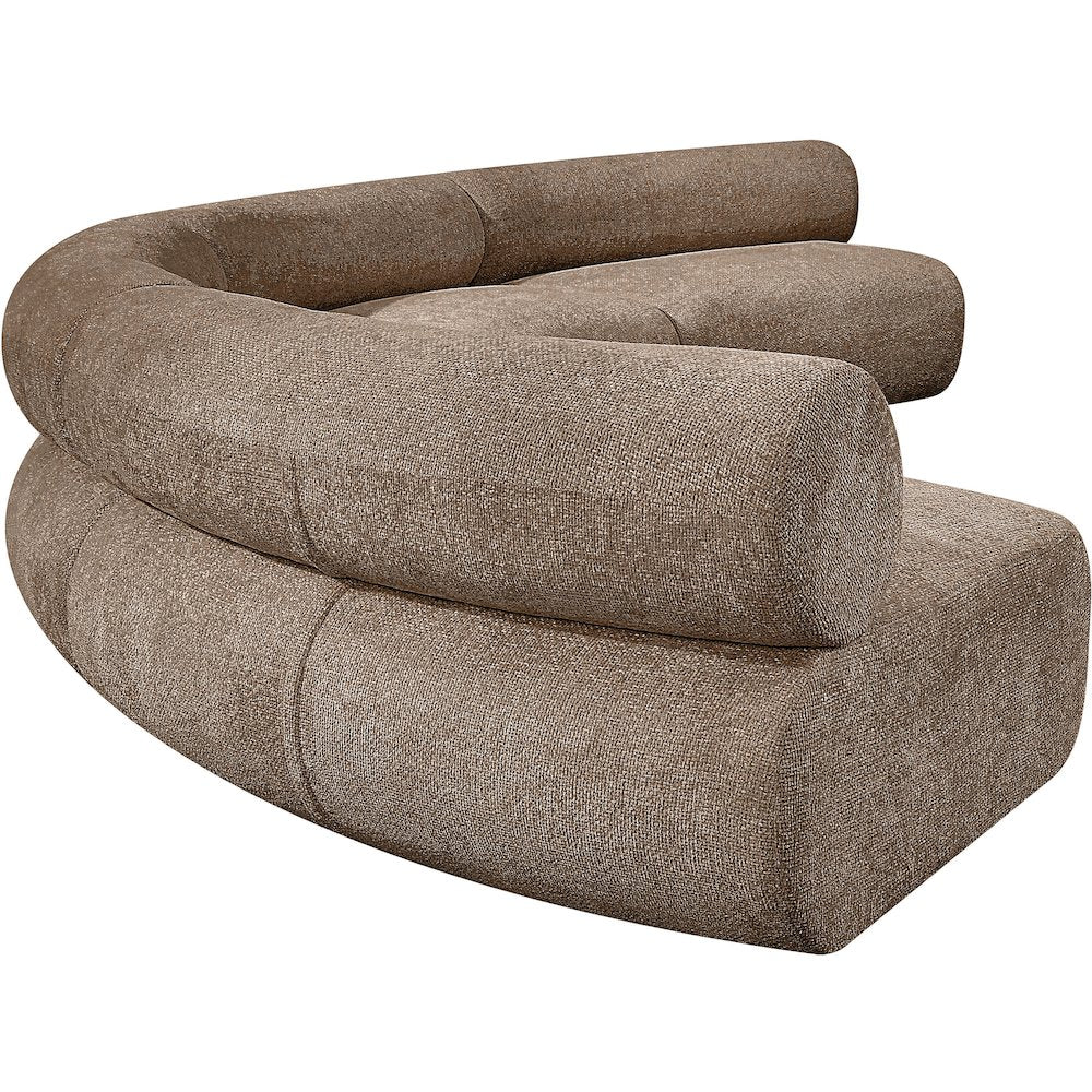 Bale 183" Brown Chenille Fabric Upholstered 4 pc. Modular Sectional