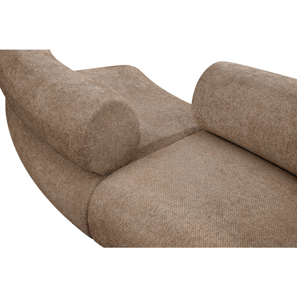 Bale 202" Brown Chenille Fabric Upholstered 4 pc. Modular Sectional