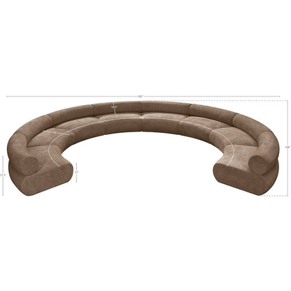 Bale 202" Brown Chenille Fabric Upholstered 8 pc. Modular Sectional
