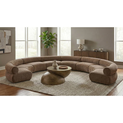 Bale 202" Brown Chenille Fabric Upholstered 8 pc. Modular Sectional