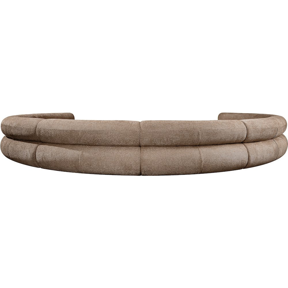 Bale 202" Brown Chenille Fabric Upholstered 8 pc. Modular Sectional