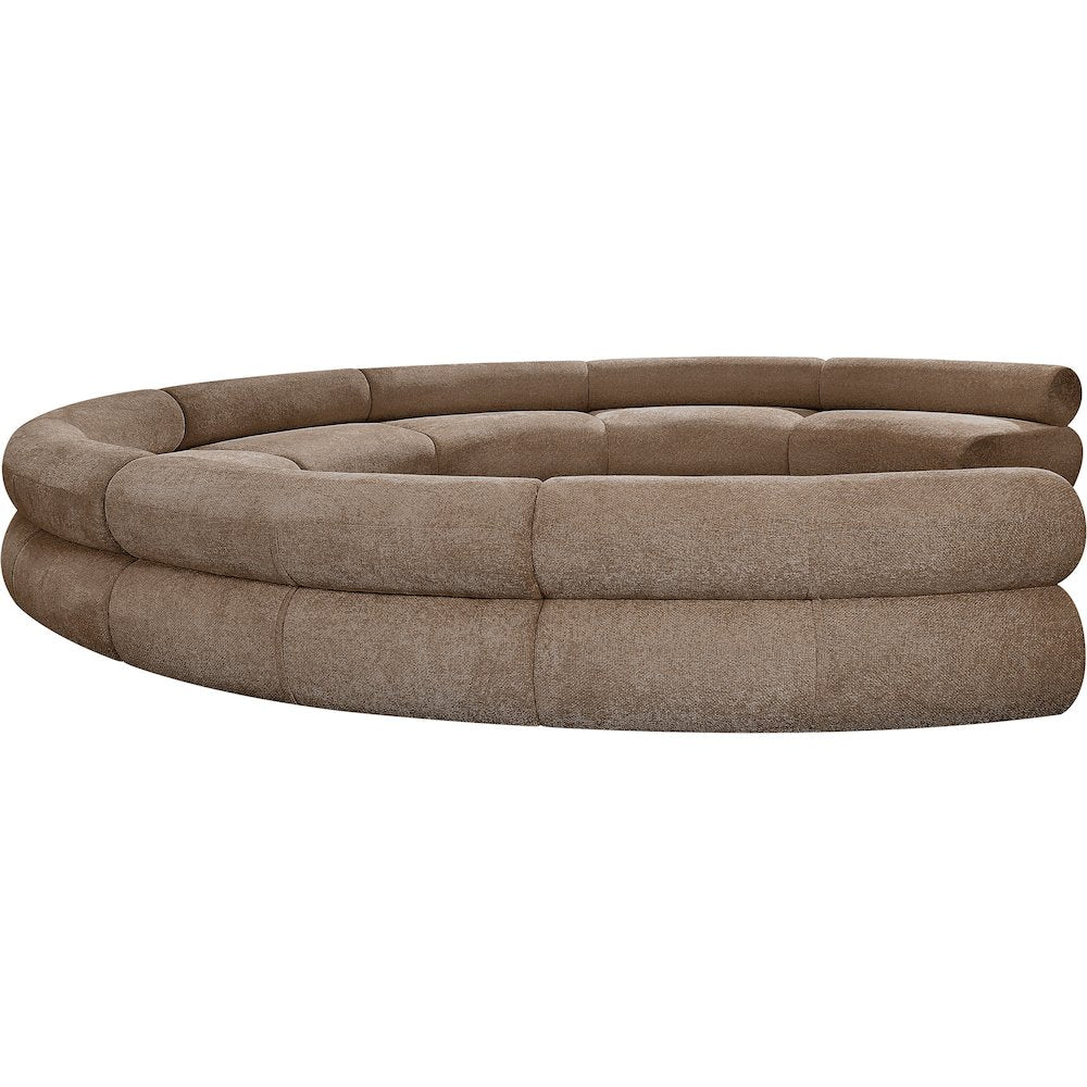 Bale 202" Brown Chenille Fabric Upholstered 8 pc. Modular Sectional