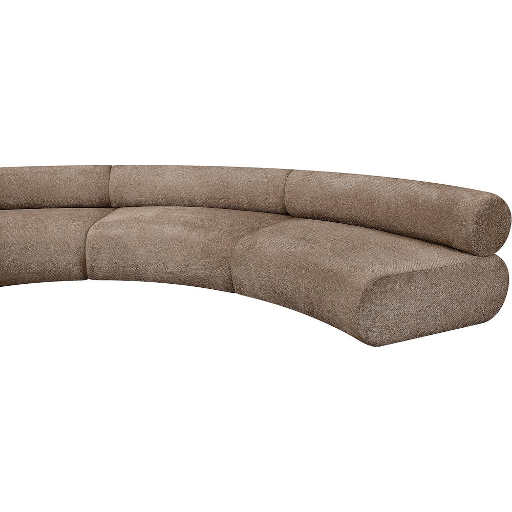 Bale 202" Brown Chenille Fabric Upholstered 8 pc. Modular Sectional