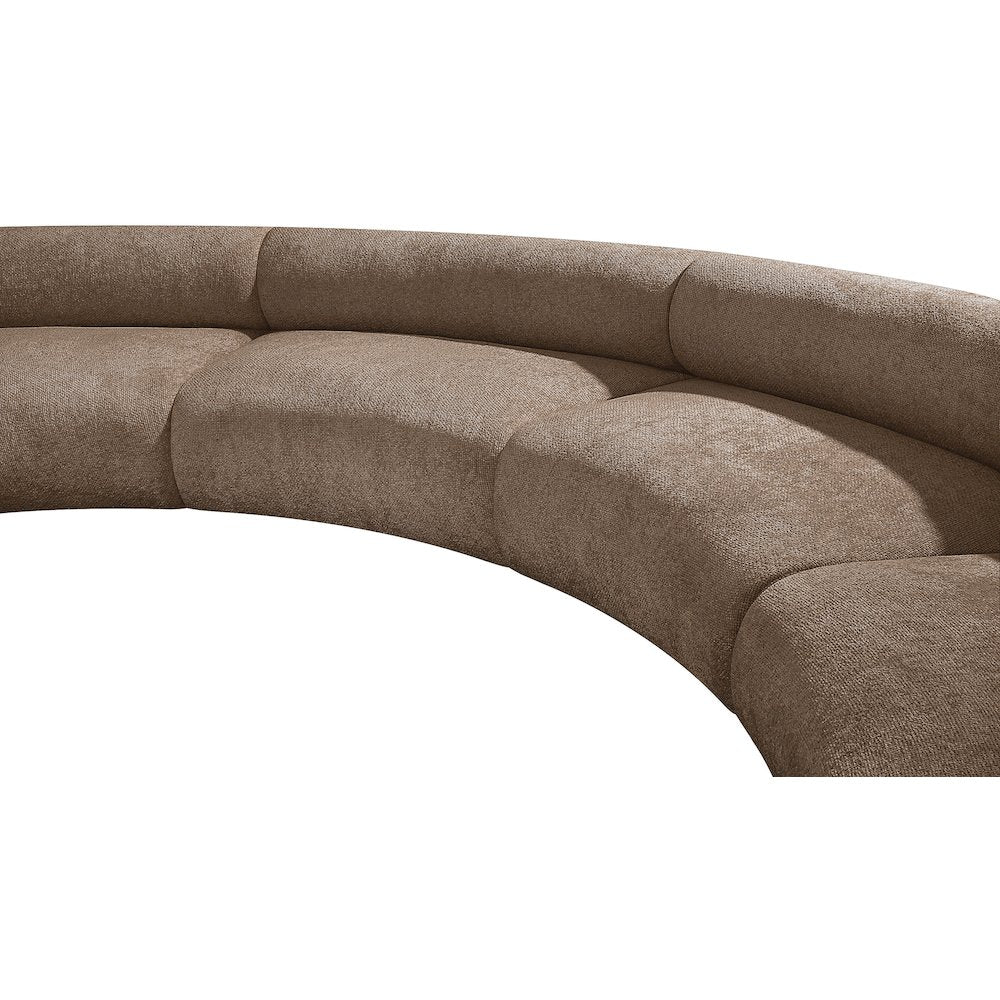 Bale 202" Brown Chenille Fabric Upholstered 9 pc. Modular Sectional