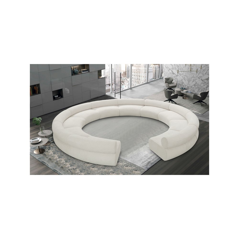 Bale Cream Chenille Fabric Modular Sofa