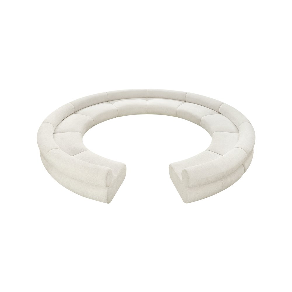 Bale Cream Chenille Fabric Modular Sofa