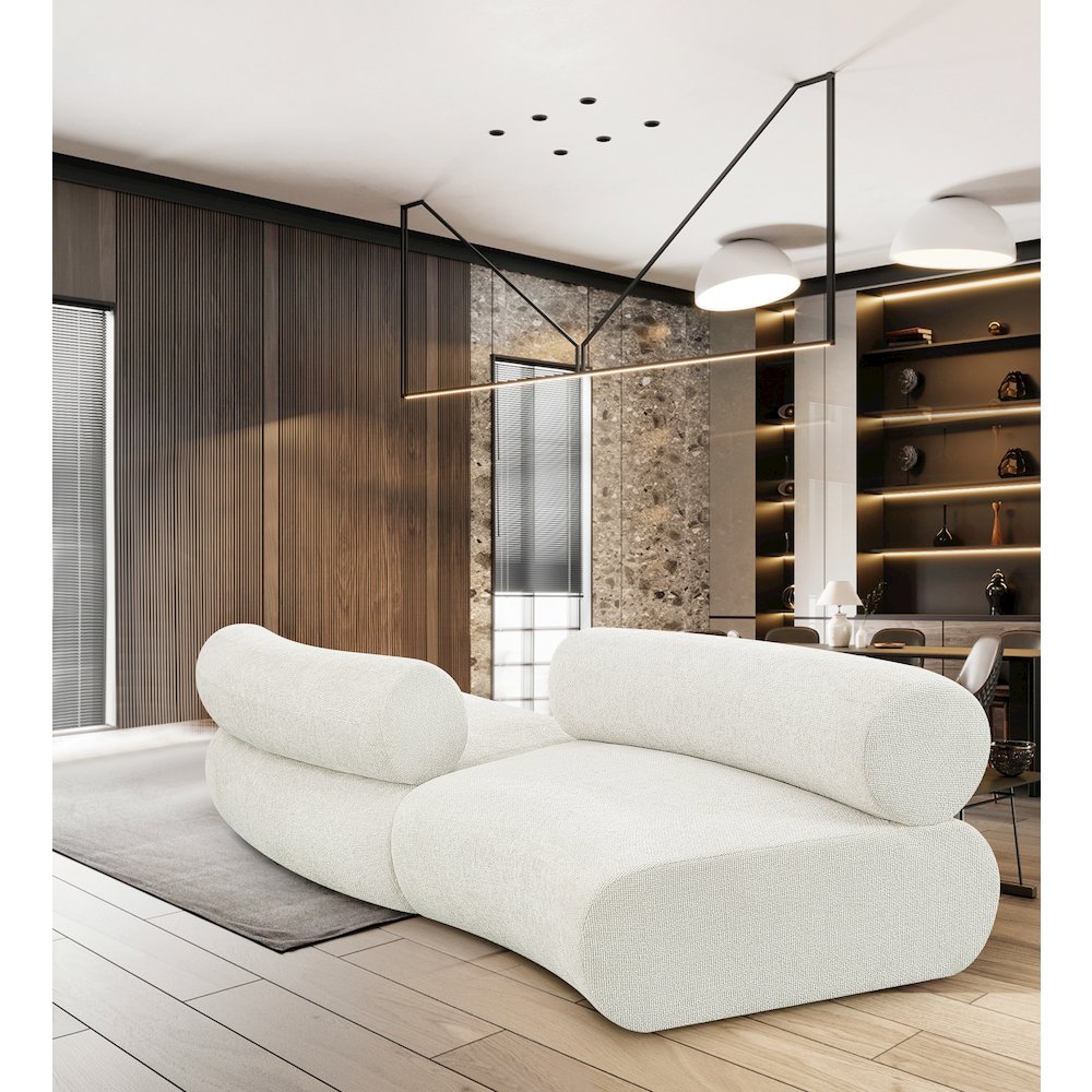 Bale Cream Chenille Fabric Modular Sofa