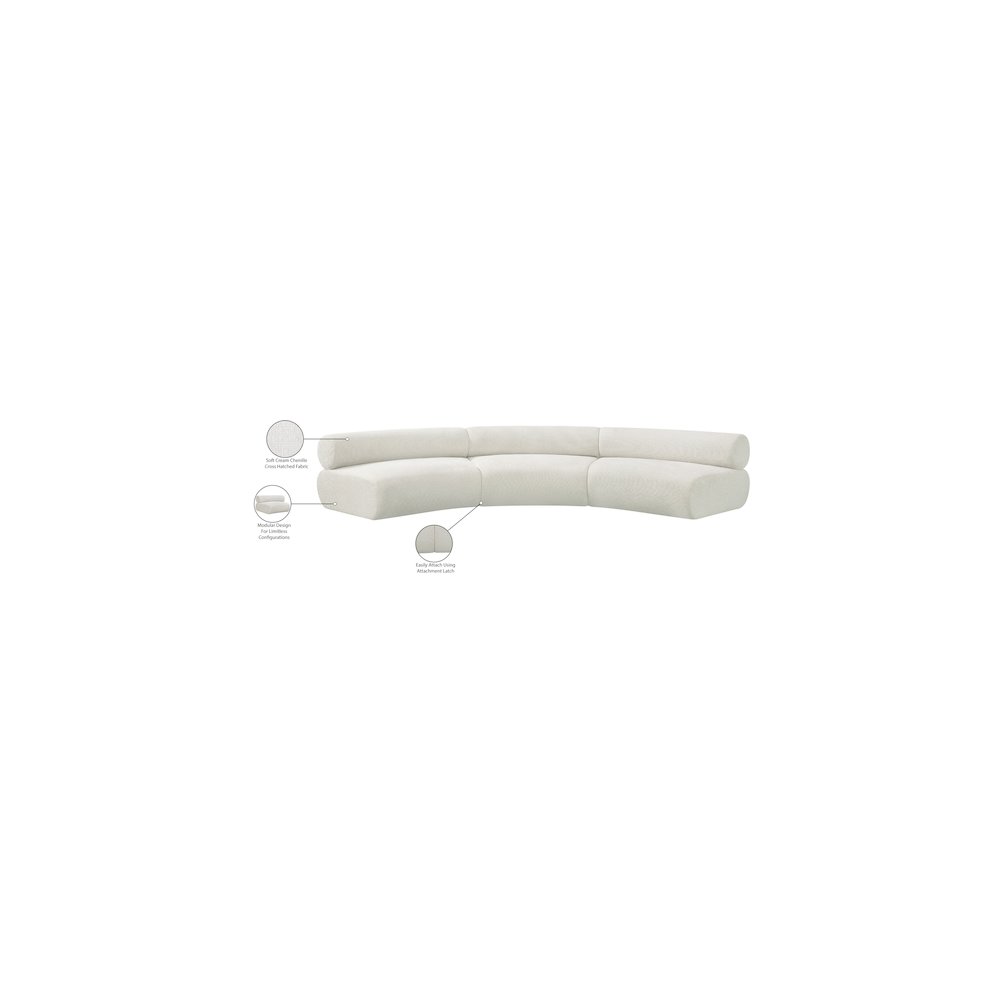 Bale Cream Chenille Fabric Modular Sofa
