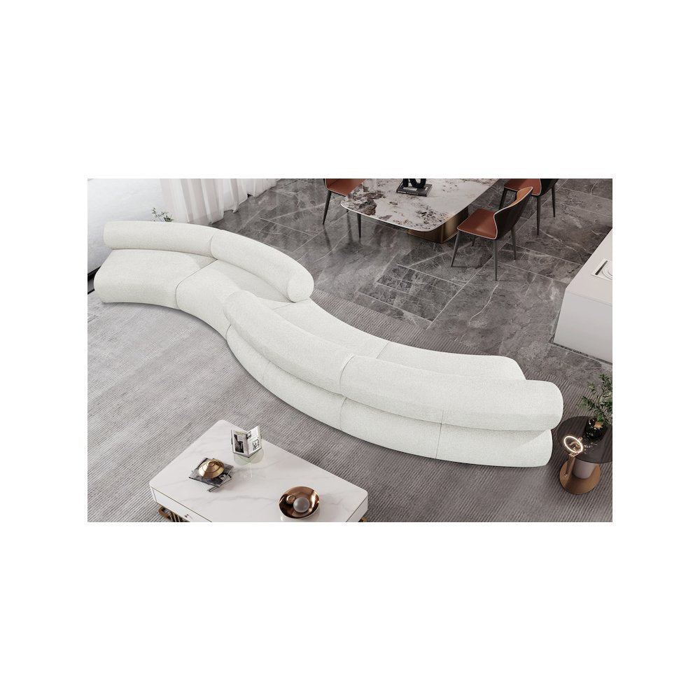 Bale Cream Chenille Fabric Modular Sofa