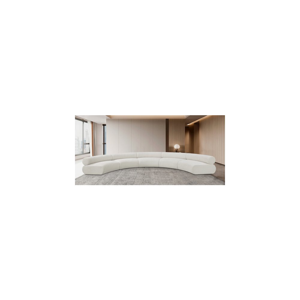Bale Cream Chenille Fabric Modular Sofa