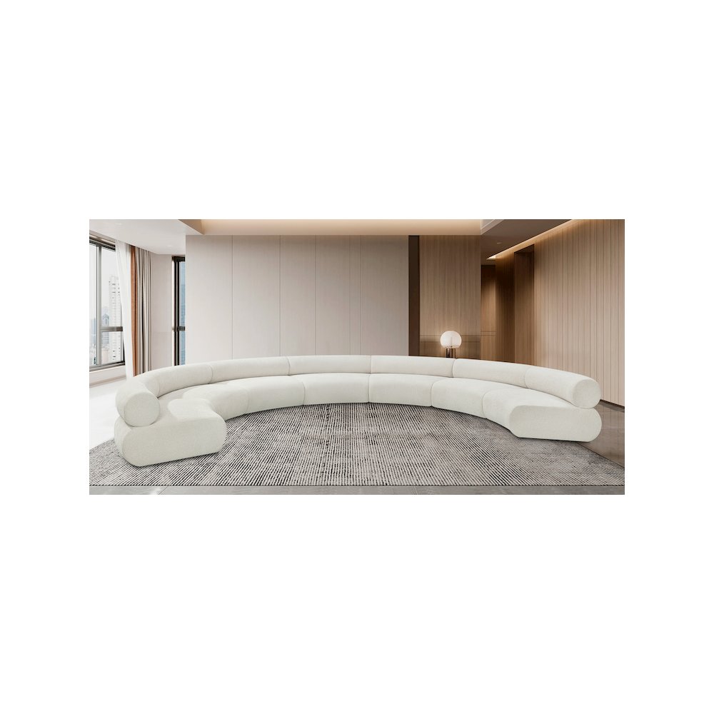 Bale Cream Chenille Fabric Modular Sofa