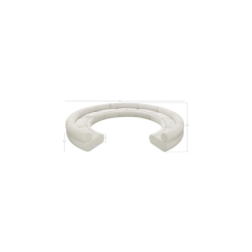 Bale Cream Chenille Fabric Modular Sofa