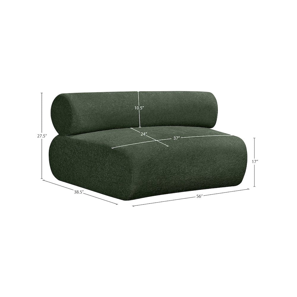 Bale Green Chenille Fabric Modular Chair