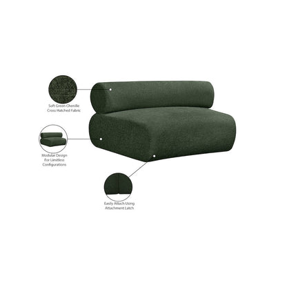 Bale Green Chenille Fabric Modular Chair
