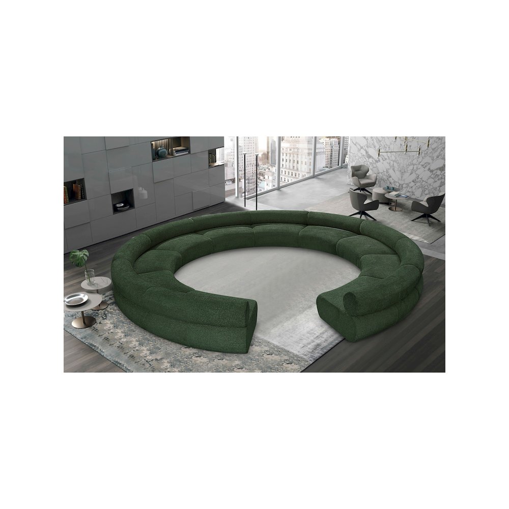Bale Green Chenille Fabric Modular Sofa