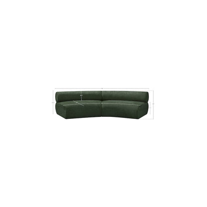 Bale Green Chenille Fabric Modular Sofa