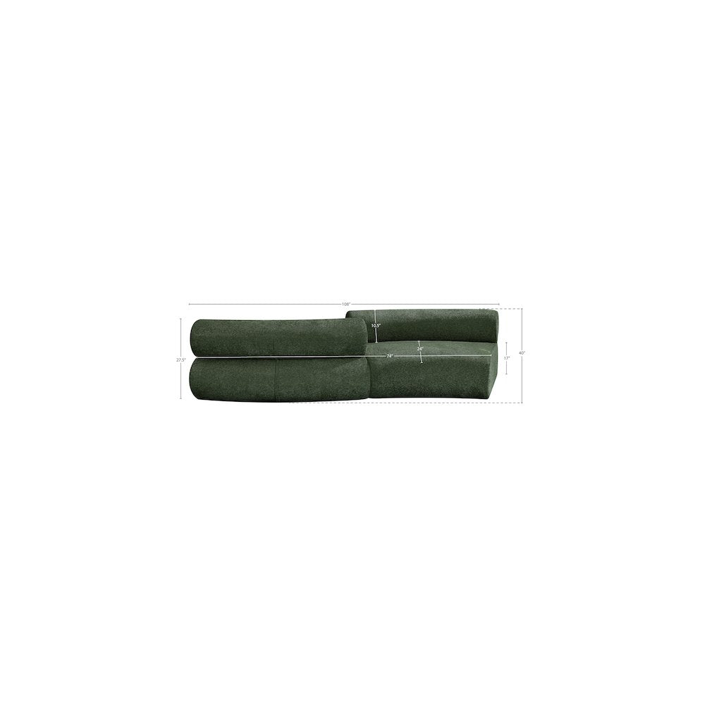 Bale Green Chenille Fabric Modular Sofa
