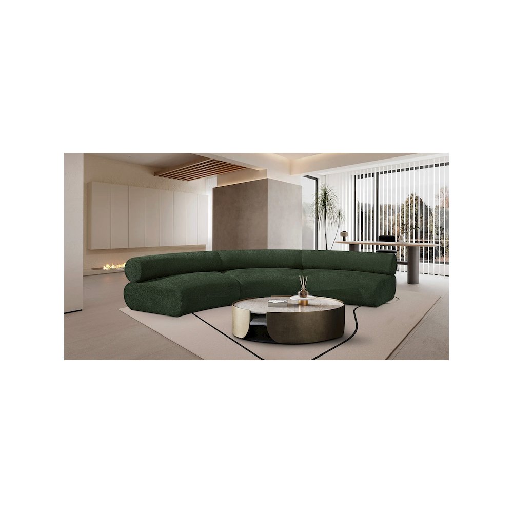 Bale Green Chenille Fabric Modular Sofa